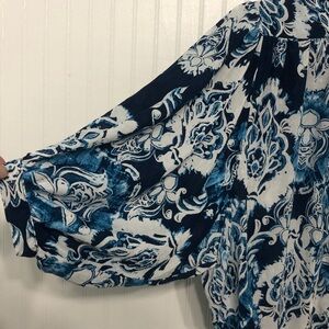 HauteHippie Artsy Blousy Dohlman Slv Oversized ShirttailHem Button Front NWOT